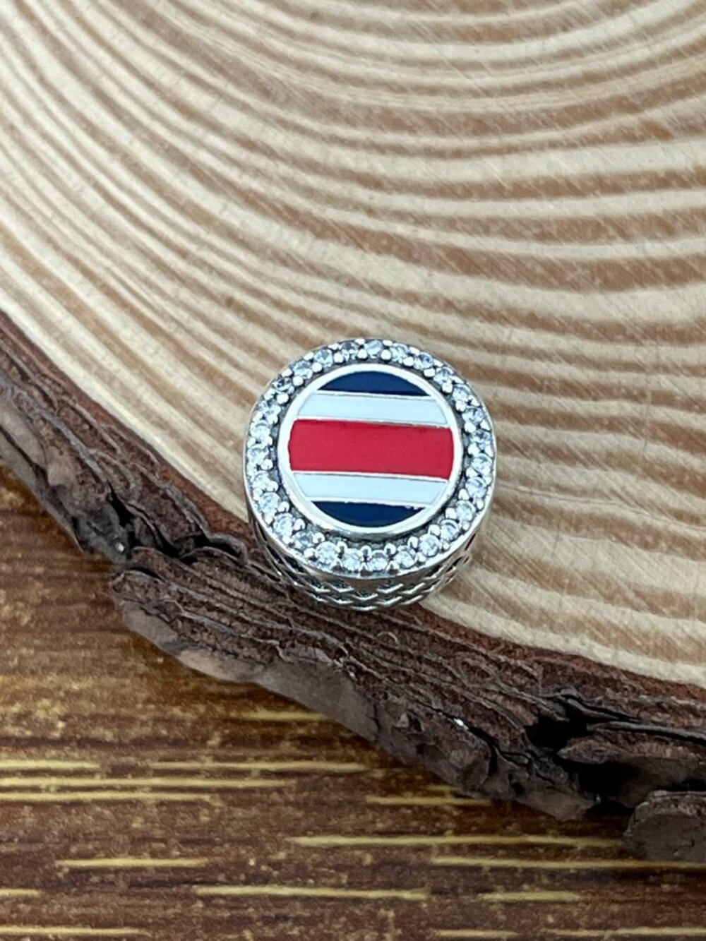 Pandora Costa Rica Flag Bead S925 Silver Charm